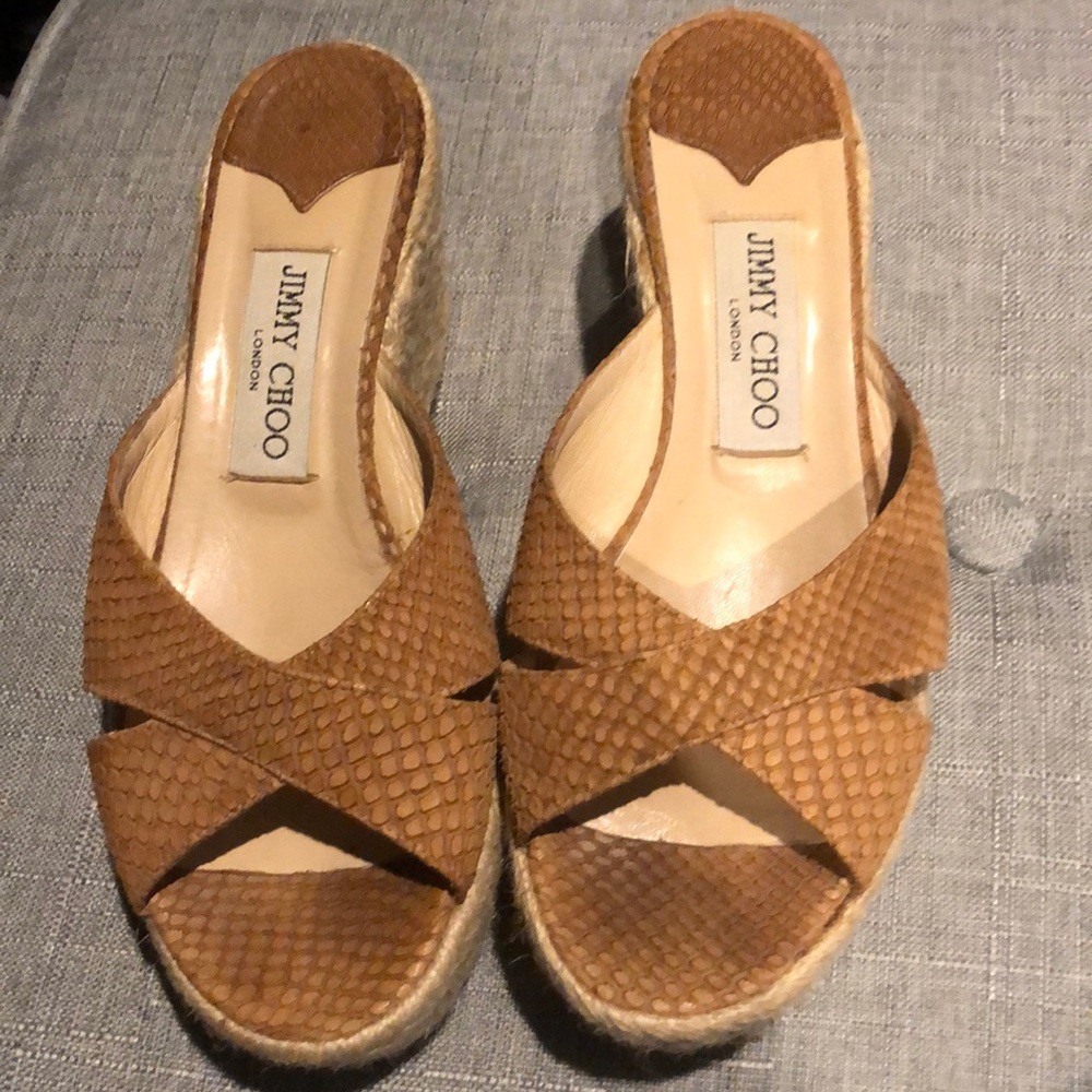 Jimmy Choo espadrilles.